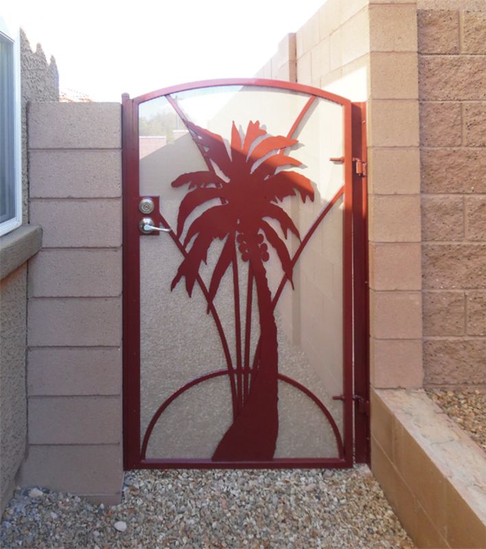 Plasma-Cut Single Gate - Item Aloha SG0453 Wrought Iron Design In Las Vegas
