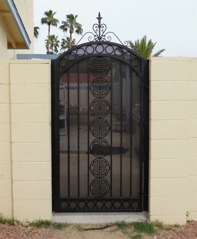 Traditional Single Gate - Item Chi SG0421 Wrought Iron Design In Las Vegas