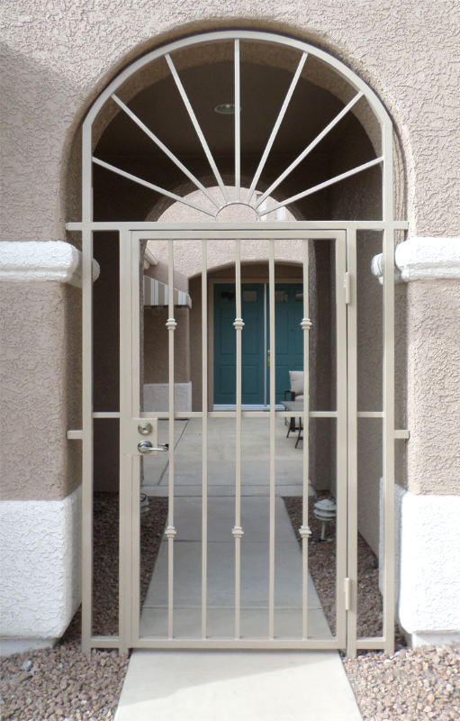 EconoLine Sunburst Entryway Door - Item EW0362 Wrought Iron Design In Las Vegas