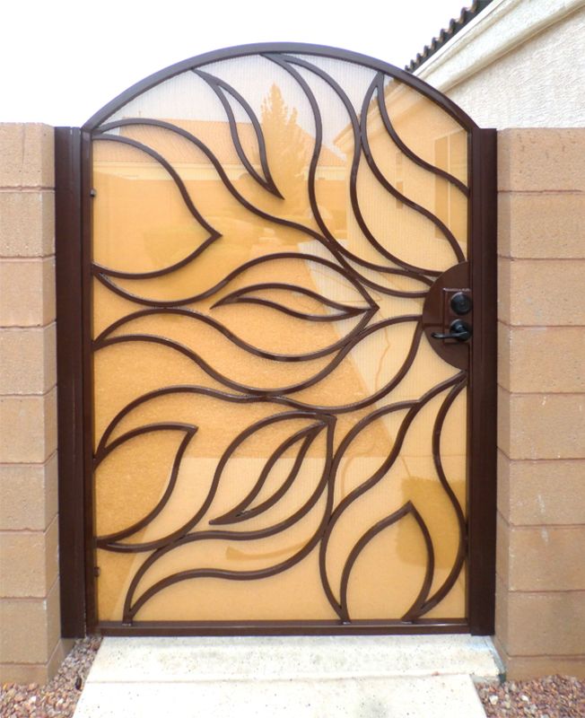 Nature Inspired Single Gate - Item Flame SG0003A Wrought Iron Design In Las Vegas