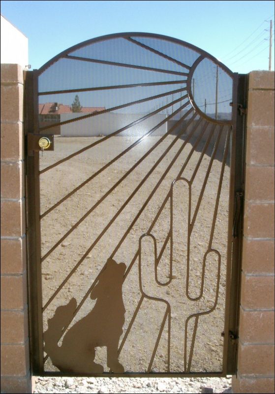 Plasma-Cut Single Gate - Item Howlin SG0025 Wrought Iron Design In Las Vegas
