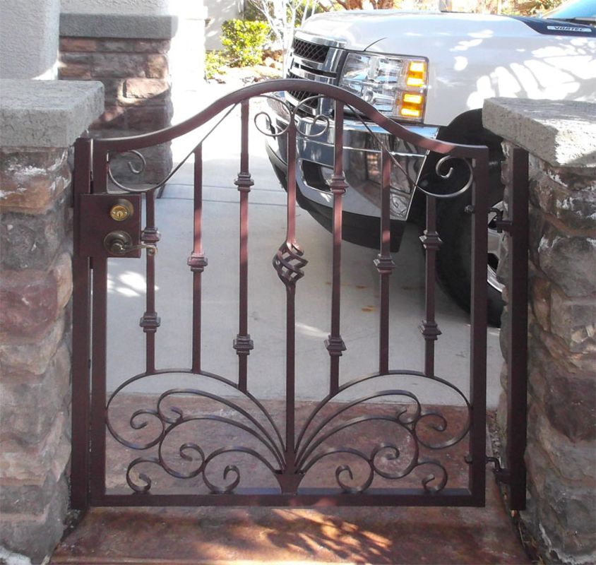 Traditional Single Gate - Item Jardin SG0151 Wrought Iron Design In Las Vegas