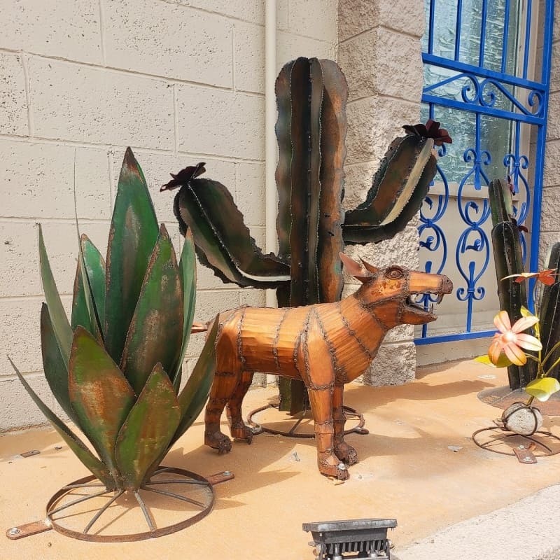 LV Showroom Dog Sculptures Wrought Iron Design In Las Vegas