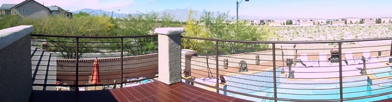 Modern Balcony Railing - Item BR0106 Wrought Iron Design In Las Vegas