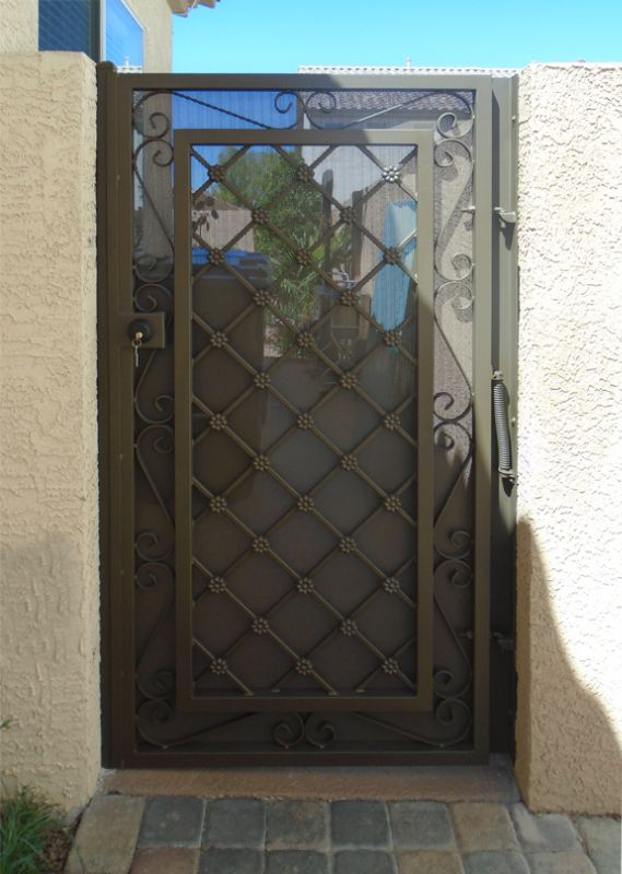Traditional Single Gate - Item Marrakesh SG0007A Wrought Iron Design In Las Vegas