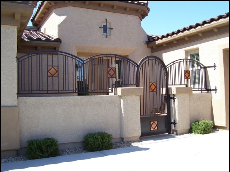 Modern Courtyard & Entryway Gates CE0025A Wrought Iron Design In Las Vegas