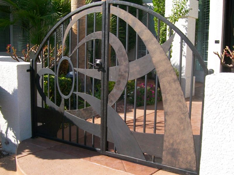 Modern Courtyard & Entryway Gates CE0160 Wrought Iron Design In Las Vegas