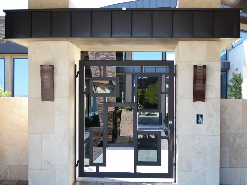 Modern Courtyard & Entryway Gates CE0200 Wrought Iron Design In Las Vegas