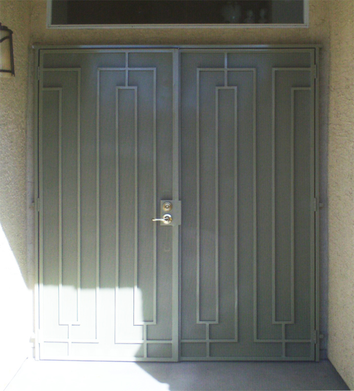 Modern Custom Archive Double Security Door - Item FD0126 Wrought Iron Design In Las Vegas