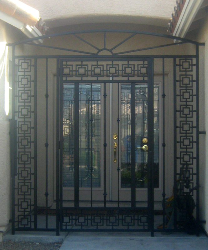Modern Custom Archive Entryway Door - Item EW0092 Wrought Iron Design In Las Vegas