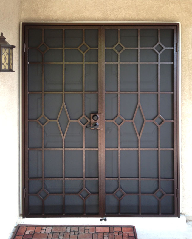 Modern Double Security Door - Item Fussen FD0097 Wrought Iron Design In Las Vegas
