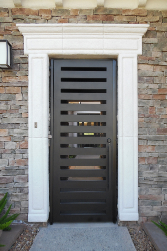 Modern La Brea Entryway Door - Item EW0501 Wrought Iron Design In Las Vegas