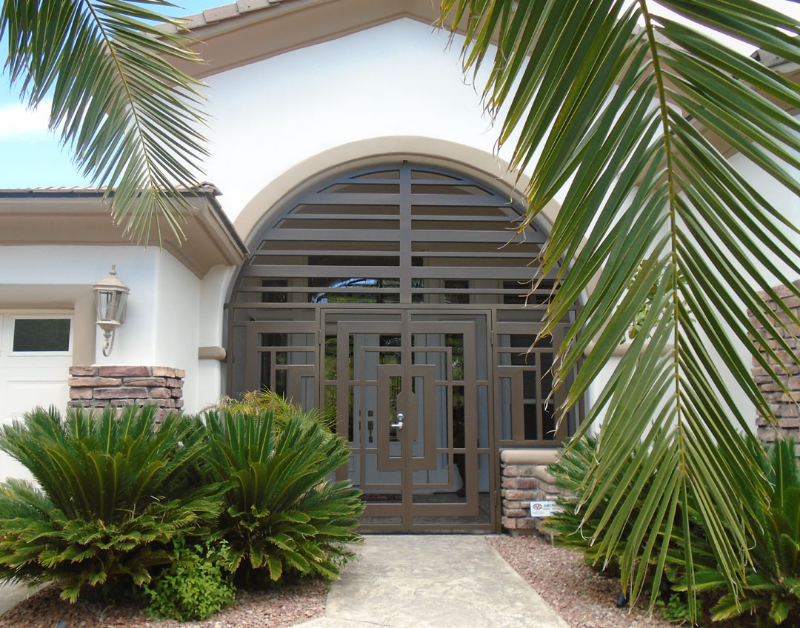 Modern Miami Vice Entryway Door - Item EW0460 Wrought Iron Design In Las Vegas