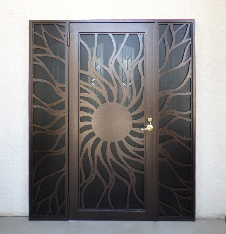 Modern Security Door - Item Flame SD0189 Wrought Iron Design In Las Vegas