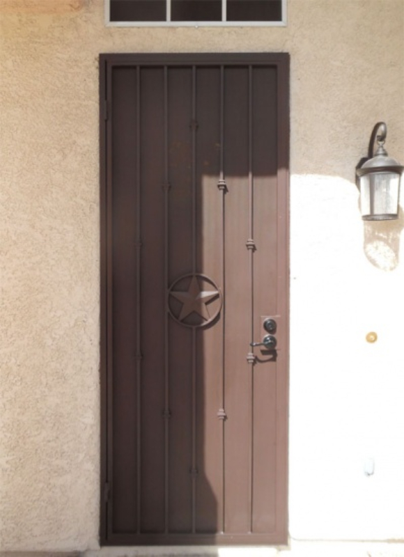 Modern Security Door - Item Texas Star SD0227A_Brown Wrought Iron Design In Las Vegas