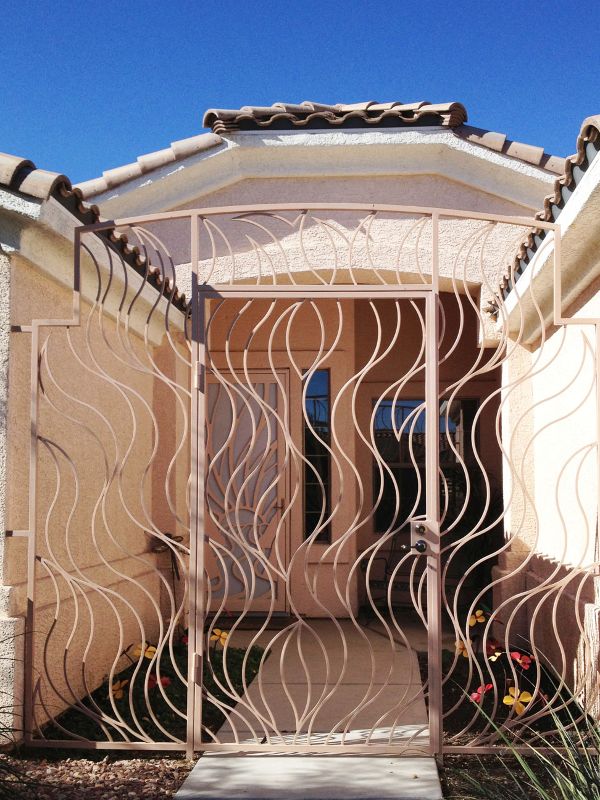 Nature Inspired Courtyard & Entryway Gates CE0204 Wrought Iron Design In Las Vegas