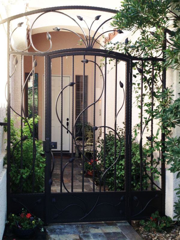 Nature Inspired Courtyard & Entryway Gates CE0205 Wrought Iron Design In Las Vegas