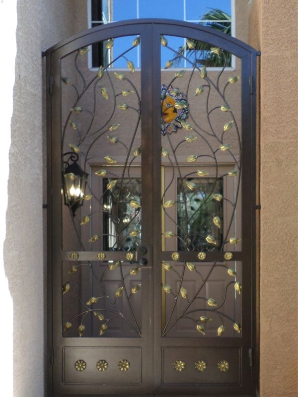 Nature Inspired Courtyard & Entryway Gates CE0282 Wrought Iron Design In Las Vegas
