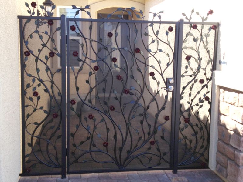 Nature Inspired Courtyard & Entryway Gates CE0408 Wrought Iron Design In Las Vegas