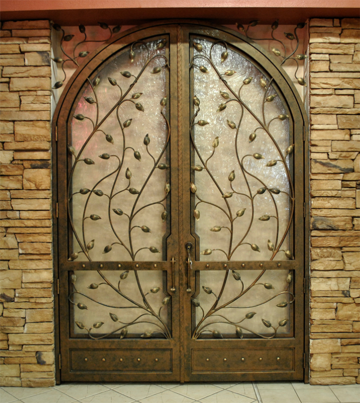Nature Inspired Front Door - Item Crescente GE0035 Wrought Iron Design In Las Vegas