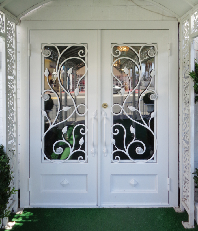 Nature Inspired Front Door - Item Crescente GE0191 Wrought Iron Design In Las Vegas