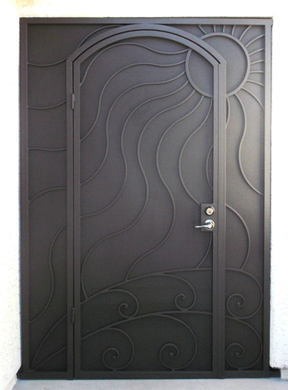 Nature Inspired Gaia Entryway Door - Item EW0393 Wrought Iron Design In Las Vegas