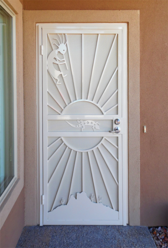 Nature Inspired Security Door - Item Desert Vista SD0212 Wrought Iron Design In Las Vegas