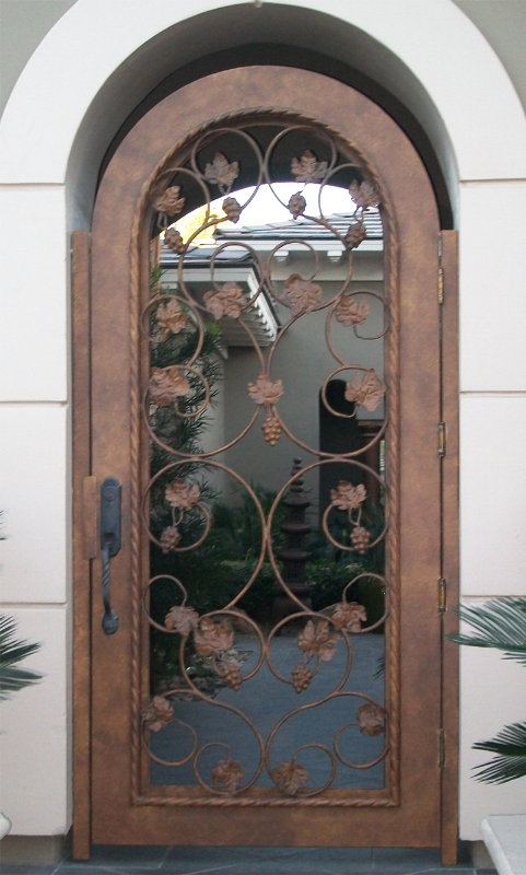 Nature Inspired Vitigni Entryway Door - Item EW0009B Wrought Iron Design In Las Vegas