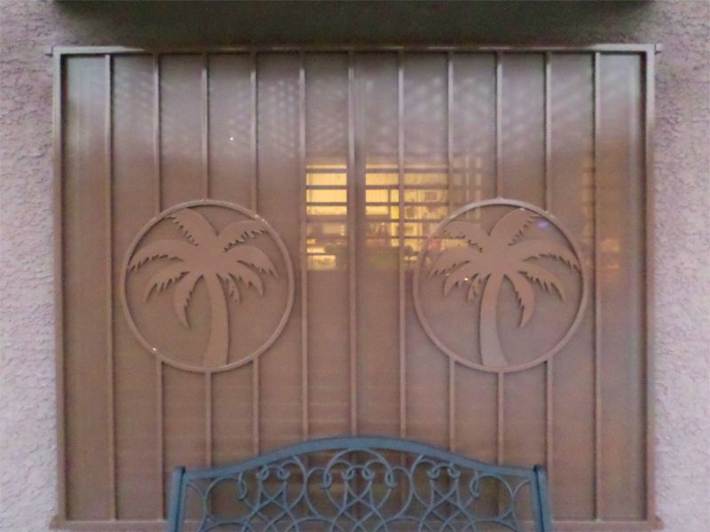 Nature Inspired Window Guard WG0115 Wrought Iron Design In Las Vegas