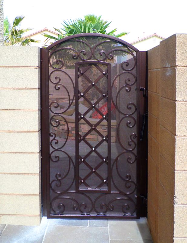 Traditional Single Gate - Item Paisley SG0436 Wrought Iron Design In Las Vegas