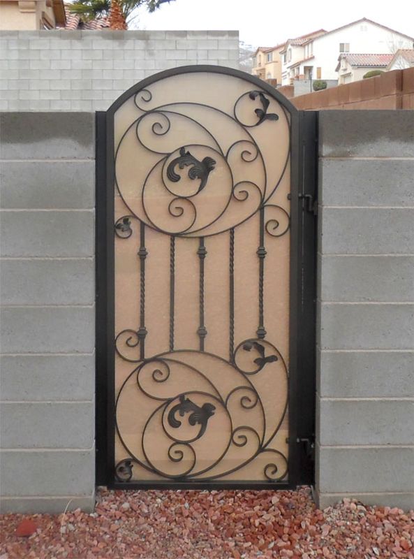 Scrollwork Single Gate - Item Pianna SG0521B Wrought Iron Design In Las Vegas