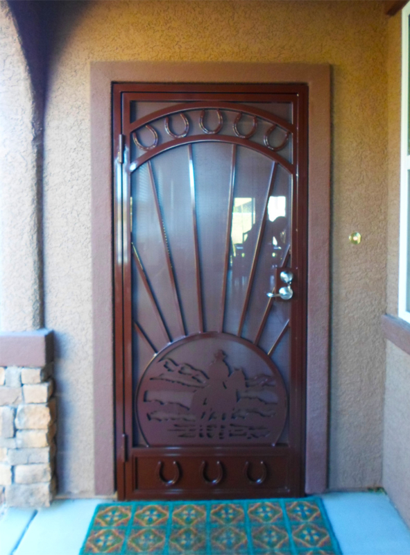 PlasmaCut Security Door - Item Cheyenne SD0156 Wrought Iron Design In Las Vegas