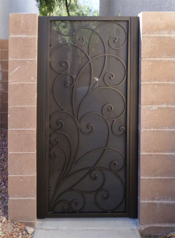 Scrollwork Single Gate - Item Portini SG0457 Wrought Iron Design In Las Vegas