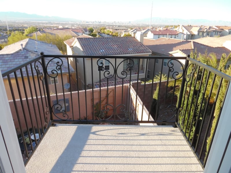 Scrollwork Balcony Railing - Item BR0113 Wrought Iron Design In Las Vegas