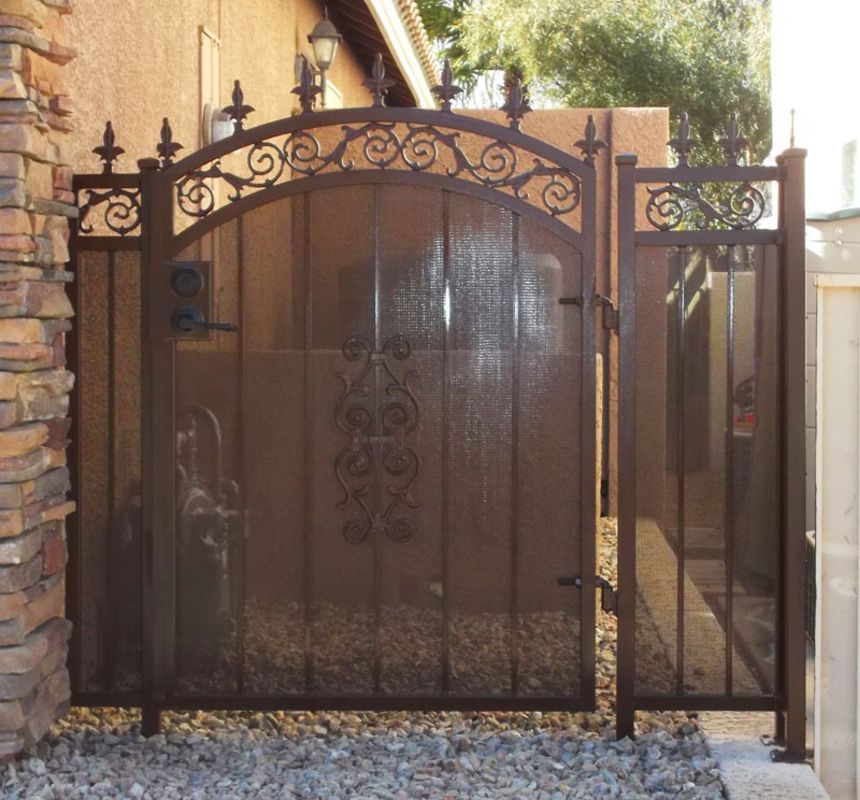 Traditional Single Gate - Item Santiago SG0149 Wrought Iron Design In Las Vegas