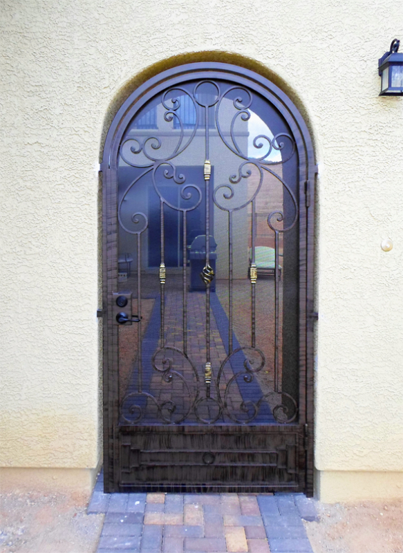 Scrollwork Athena Entryway Door - Item EW0342A Wrought Iron Design In Las Vegas