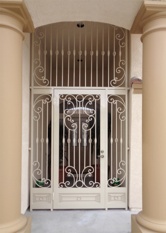 Scrollwork Athena Entryway Door - Item EW0342D Wrought Iron Design In Las Vegas