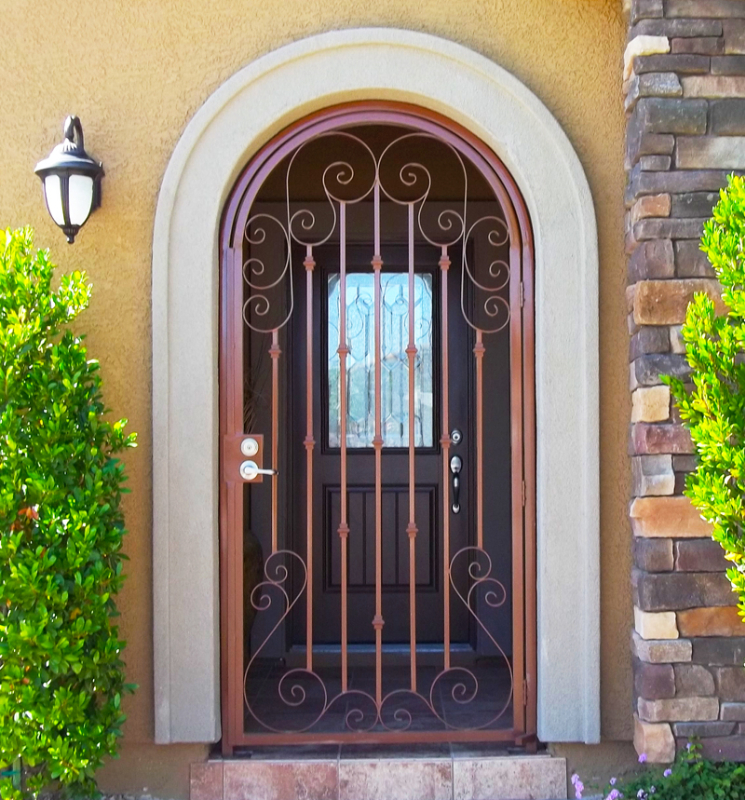 Scrollwork Biscay Entryway Door - Item EW0200 Wrought Iron Design In Las Vegas