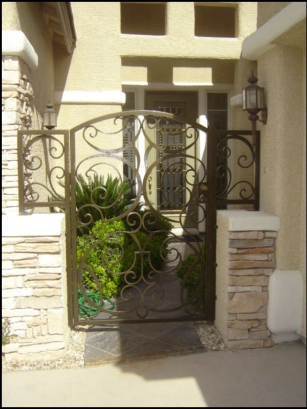 Scrollwork Courtyard & Entryway Gates CE0055 Wrought Iron Design In Las Vegas