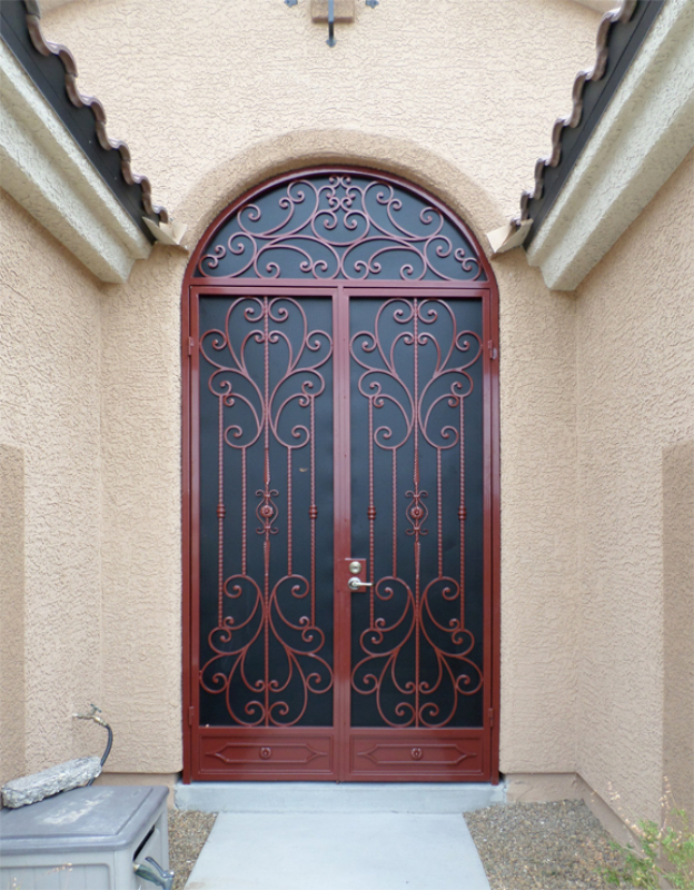 Scrollwork Coco Entryway Door - Item EW0413 Wrought Iron Design In Las Vegas