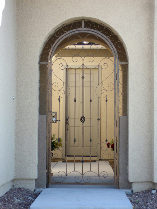 Scrollwork Custom Archive Entryway Door - Item EW0090 Wrought Iron Design In Las Vegas