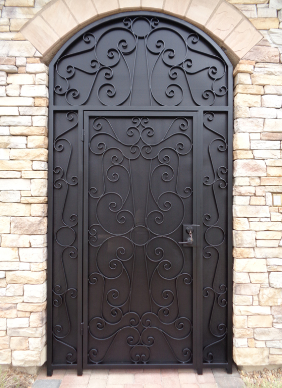 Scrollwork Custom Archive Entryway Door - Item EW0423 Wrought Iron Design In Las Vegas