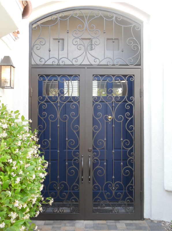 Scrollwork Duchess Entryway Door - Item EW0171A Wrought Iron Design In Las Vegas