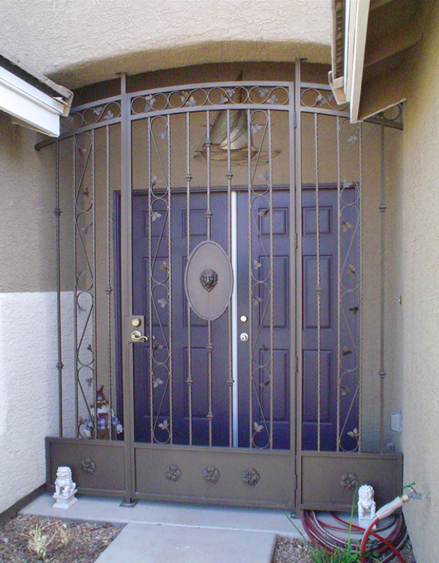 Scrollwork Edinburgh Entryway Door - Item EW0149B Wrought Iron Design In Las Vegas