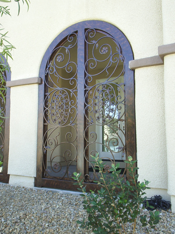 Scrollwork Favela Entryway Door - Item EW0049 Wrought Iron Design In Las Vegas