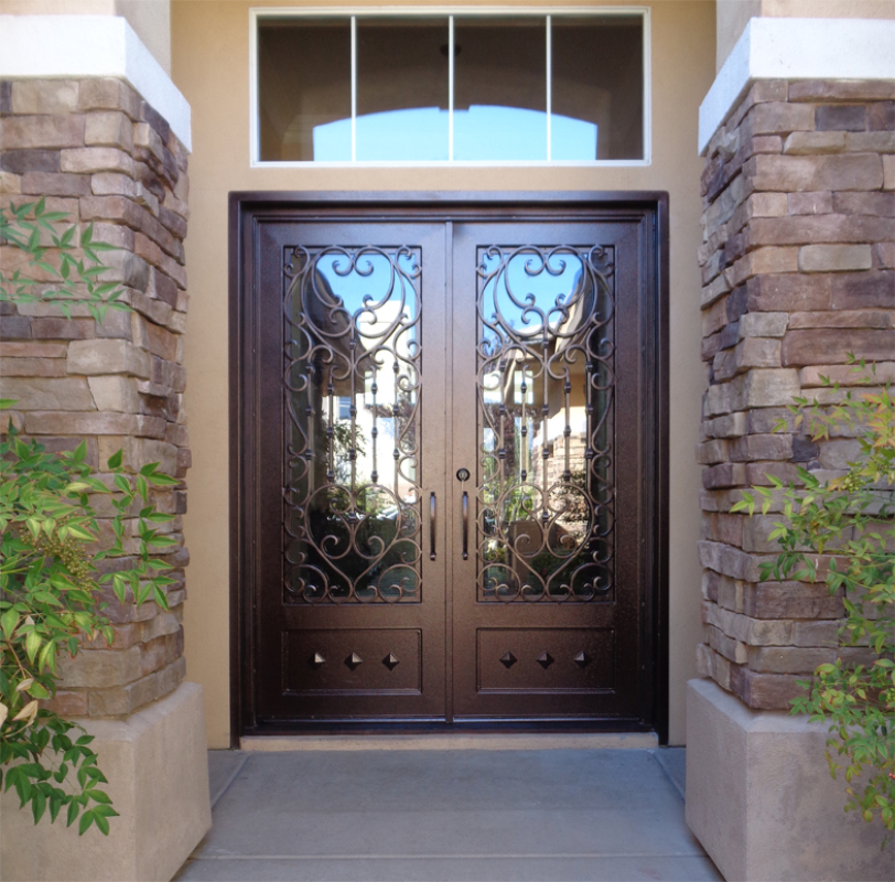 Scrollwork Front Door - Item Duchess GE0174 Wrought Iron Design In Las Vegas