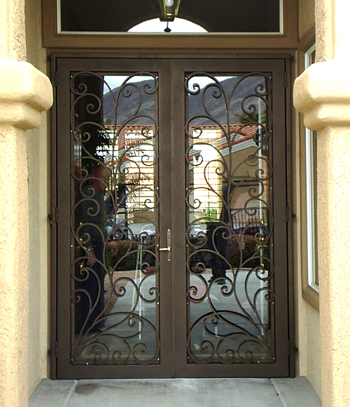 Scrollwork Front Door - Item Portini GE0033 Wrought Iron Design In Las Vegas