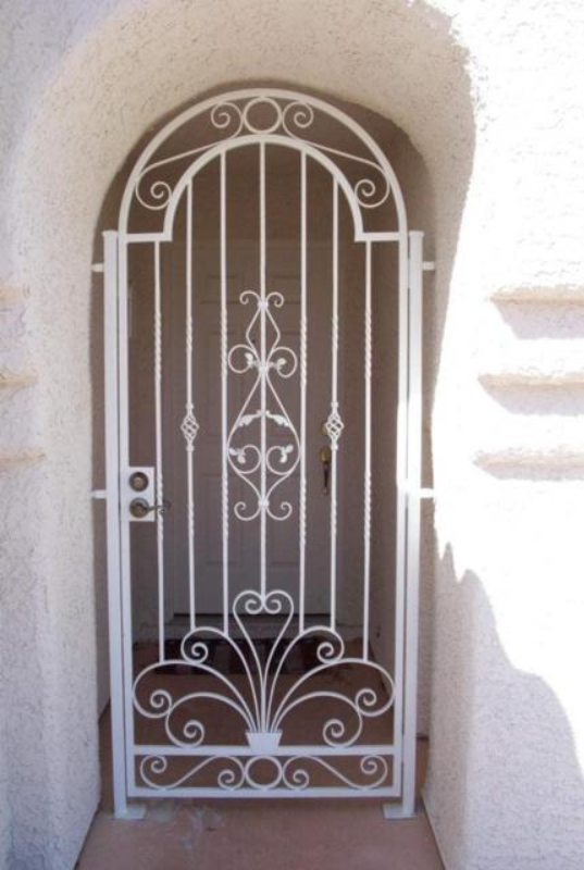 Scrollwork Jardin Entryway Door - Item EW0157 Wrought Iron Design In Las Vegas