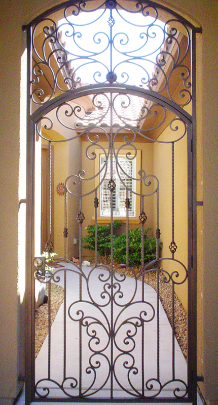 Scrollwork Papillion Entryway Door - Item EW0019 Wrought Iron Design In Las Vegas