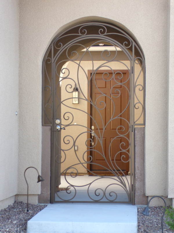 Scrollwork Portini Entryway Door - Item EW0089 Wrought Iron Design In Las Vegas